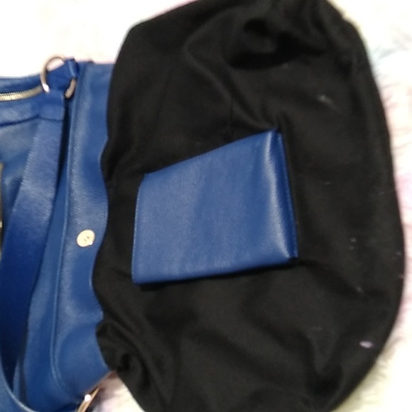 Authentic Laggo Genuine Blue Leather Hobo Shoulder Bag - Picture 16 of 16